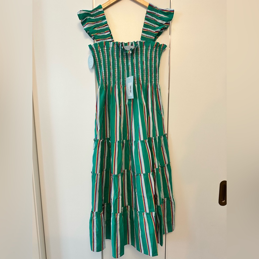 NWT - Hill House Green Striped Maxi Dress